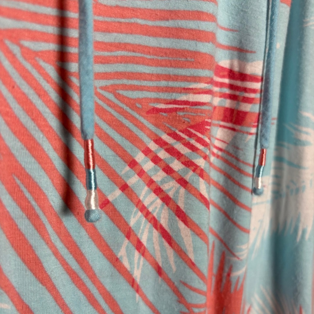Ellen Tracy Palm Print Nightgown Womens M Blue Coral‎ White Casual Comfy Soft - Picture 5 of 7